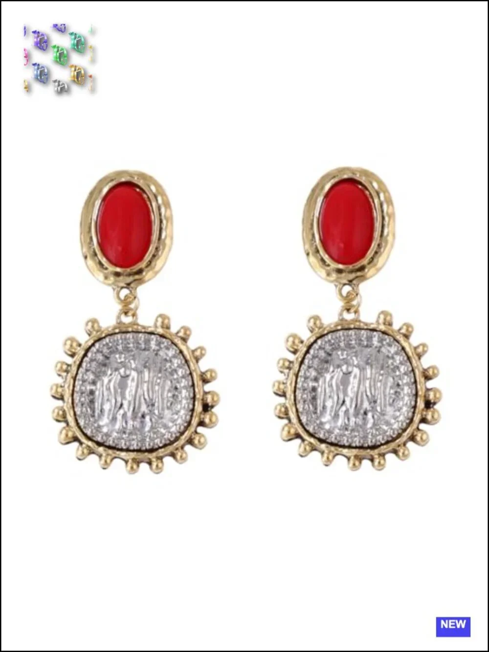 Vintage Baroque Coin Dangle Earrings - Statement Retro Gold Silver Metal Drop